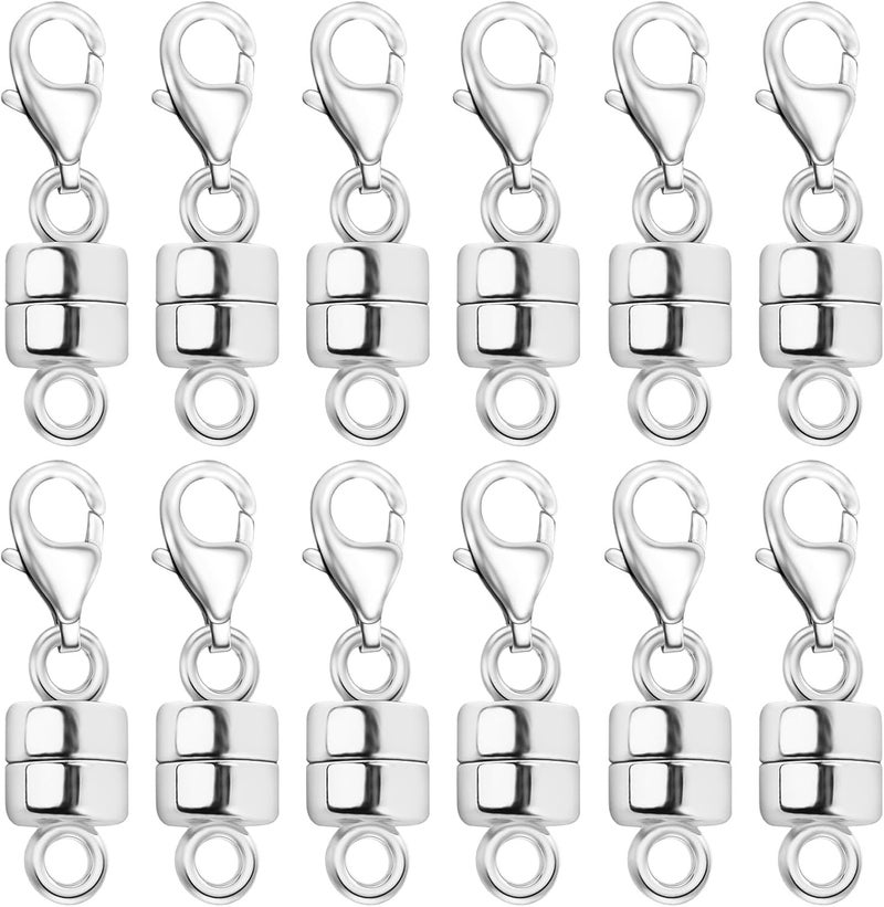 Qulltk Magnetic Necklace Clasp with Lobster Clasp 18K Gold and Silver Magnetic Jewelry Clasps for Necklaces Extender Bracelet Clasps and Closures - Image 1